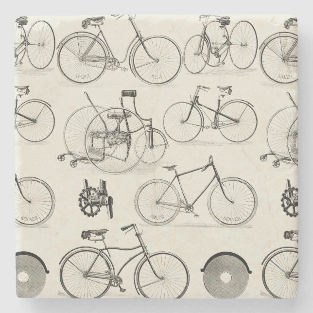 Vintage Bicycles Stone Coaster (Front)