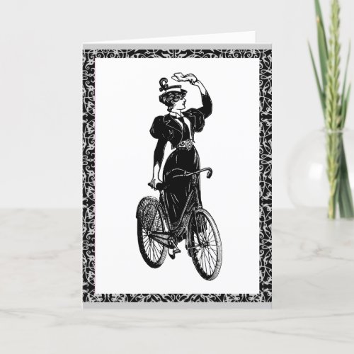 Vintage Bicyclist Postcard