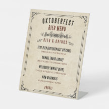 Vintage Bier Menu Beer Hall