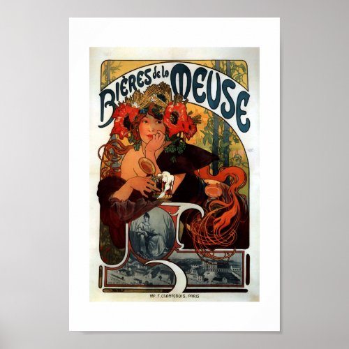 Vintage Bieres de la Meuse Paris France Poster