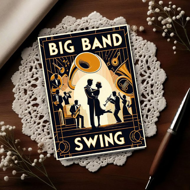 Vintage Big Band Swing Dance  Postcard (Creator Uploaded)