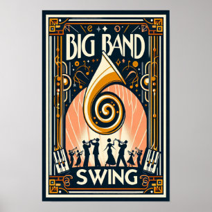 Vintage Big Band Swing Dance Poster