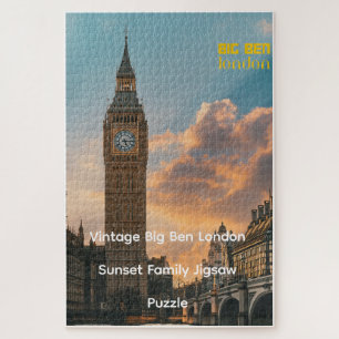 Vintage Big Ben London Sunset Family Jigsaw Puzzle