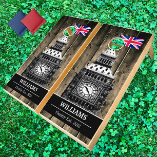 Vintage Big Ben & Westimster, London / Union Jack Cornhole Set