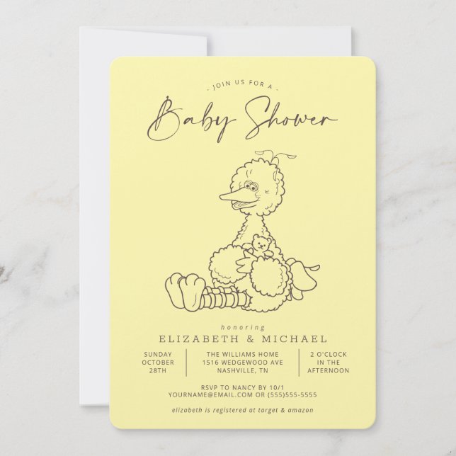 Vintage Big Bird Baby Shower Invitation (Front)