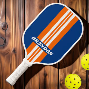 Vintage Big City Rally Stripes with Name Pickleball Paddle
