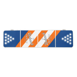 Vintage Big City Stripes Family Name & Year Beer Pong Table