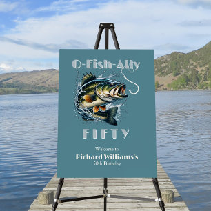 Vintage Big Fish The Bait OFishAlly 50th Birthday Foam Board