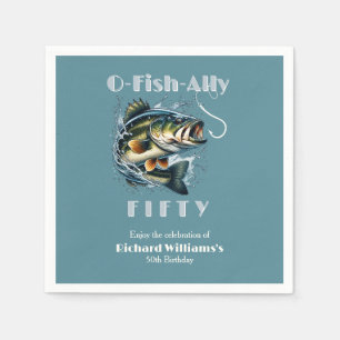 Vintage Big Fish The Bait OFishAlly 50th Birthday Napkins