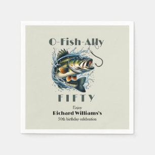 Vintage Big Fish The Bait OFishAlly 50th Birthday Napkins