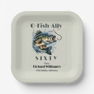Vintage Big Fish The Bait OFishAlly 60th Birthday Paper Plates