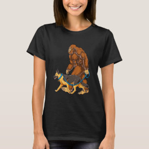 Vintage Big Foot German Shepherd Walking For Dog T-Shirt