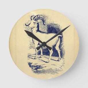 VINTAGE BIG HORN SHEEP ROUND CLOCK
