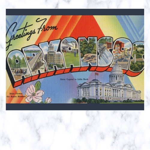 Vintage Big Letter Arkansas Postcard