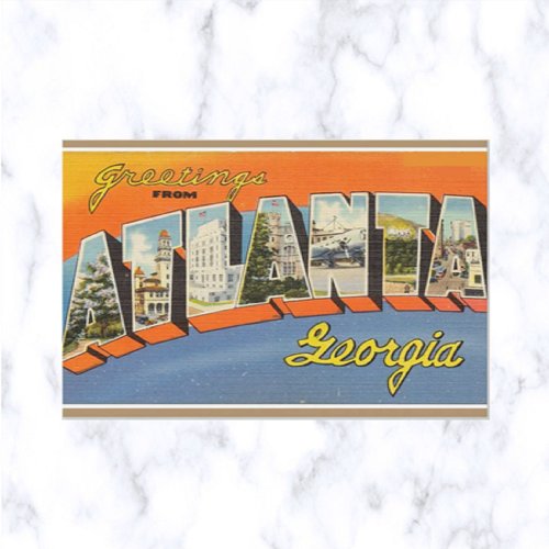 Vintage Big Letter Atlanta Georgia Postcard