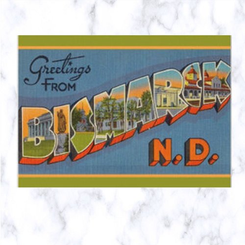 Vintage Big Letter Bismarck North Dakota Postcard