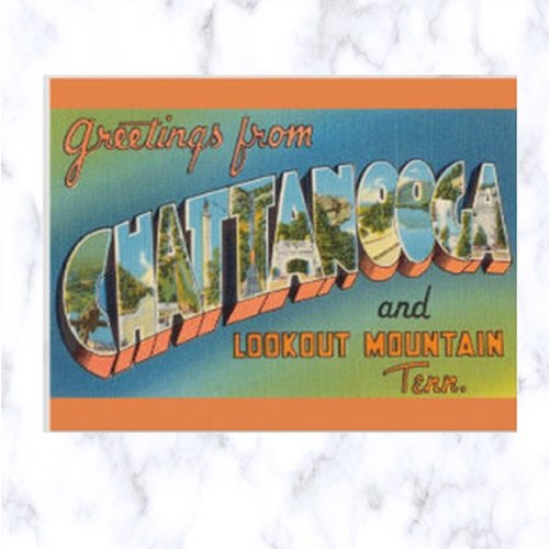 Vintage Big Letter Chattanooga Tennessee Postcard