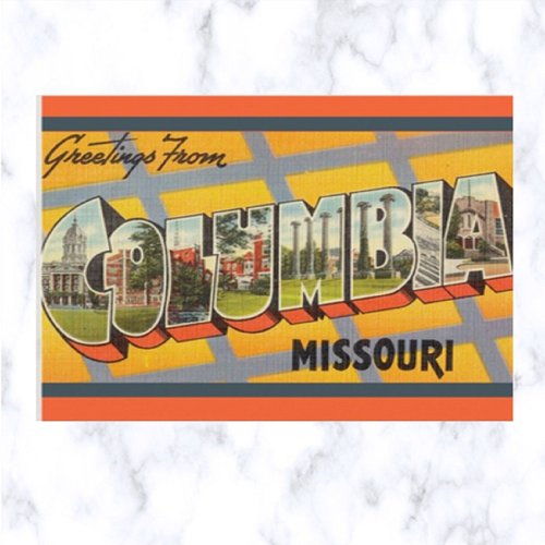 Vintage Big Letter Columbia Missouri Postcard