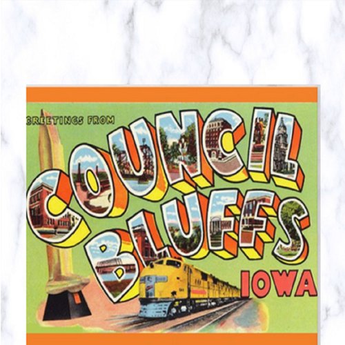 Vintage Big Letter Council Bluffs Iowa Postcard