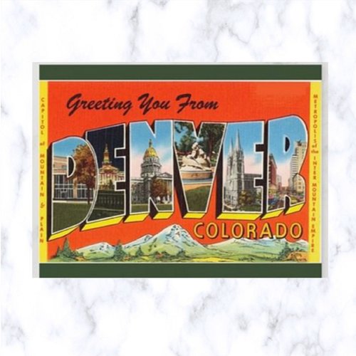 Vintage Big Letter Denver Colorado Postcard