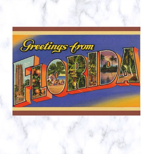 Vintage Big Letter Florida Postcard