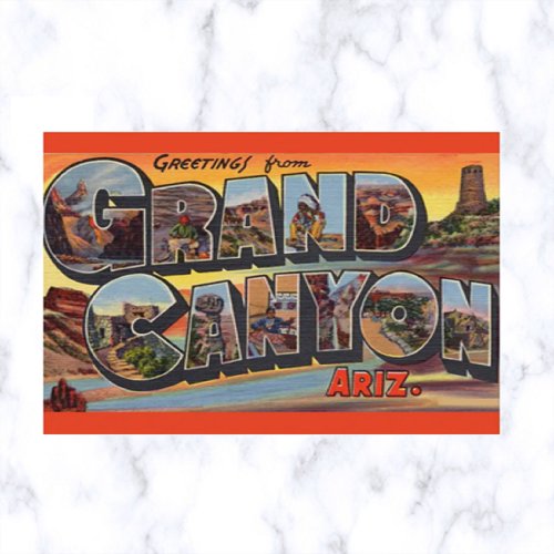 Vintage Big Letter Grand Canyon Arizona Postcard