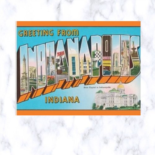 Vintage Big Letter Indianapolis Indiana Postcard