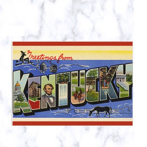 Vintage Big Letter Kentucky Postcard