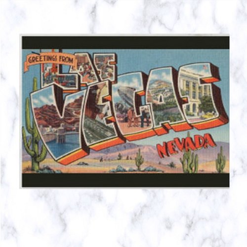Vintage Big Letter Las Vegas Nevada Postcard