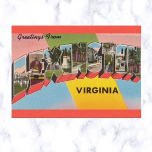 Vintage Big Letter Lexington Virginia Postcard