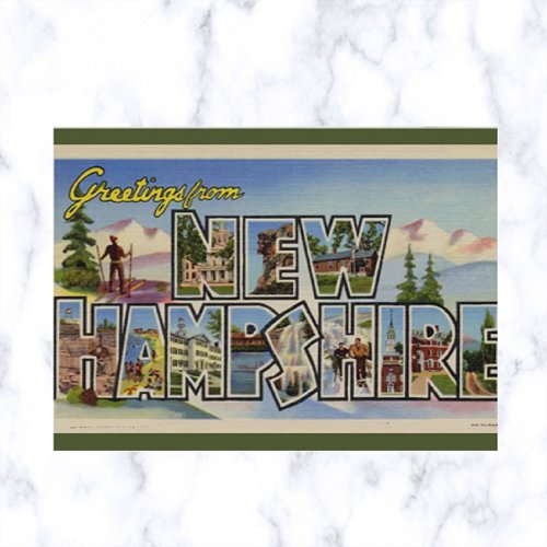 Vintage Big Letter New Hampshire Postcard