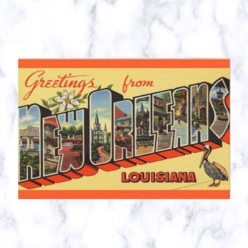Vintage Big Letter New Orleans Louisiana  Postcard