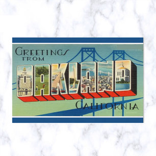 Vintage Big Letter Oakland California Postcard