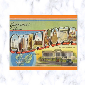 Vintage Big Letter Oklahoma Postcard by NorthernPrint at Zazzle