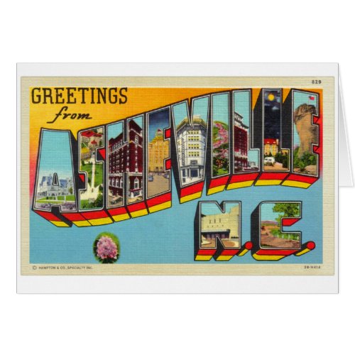 Vintage Big Letter Postcard Asheville NC