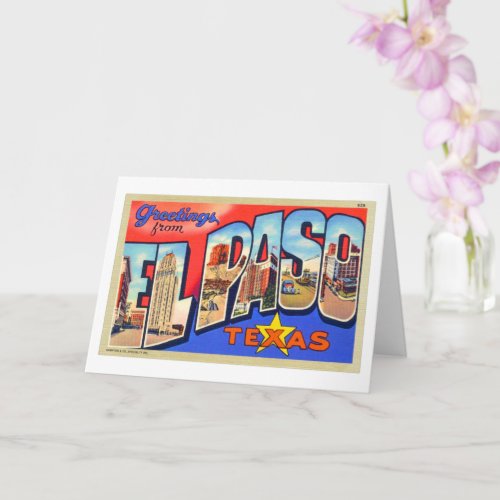 Vintage Big Letter Postcard El Paso TX