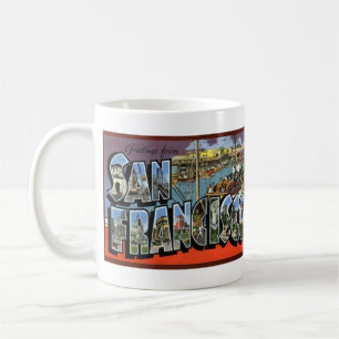 vintage BIG LETTER postcard San Francisco, CA Coffee Mug