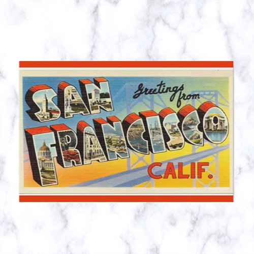 Vintage Big Letter San Francisco California Postcard