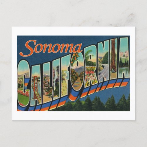 Vintage big letter Sonoma California postcard