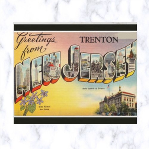 Vintage Big Letter Trenton New Jersey Postcard