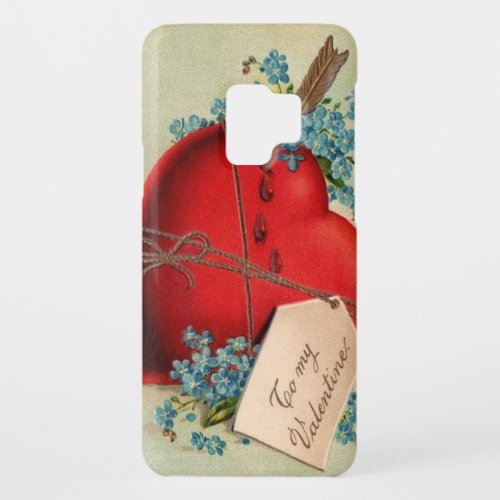 Vintage Big Red Bleeding Heart Valentine Postcard Case_Mate Samsung Galaxy S9 Case