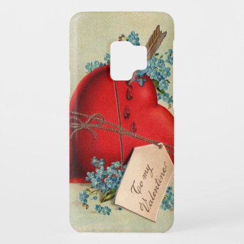 Vintage Big Red Bleeding Heart Valentine Postcard Case_Mate Samsung Galaxy S9 Case