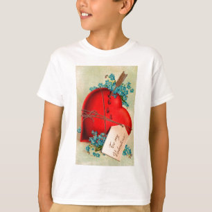 Vintage Big Red Bleeding Heart Valentine Postcard T-Shirt