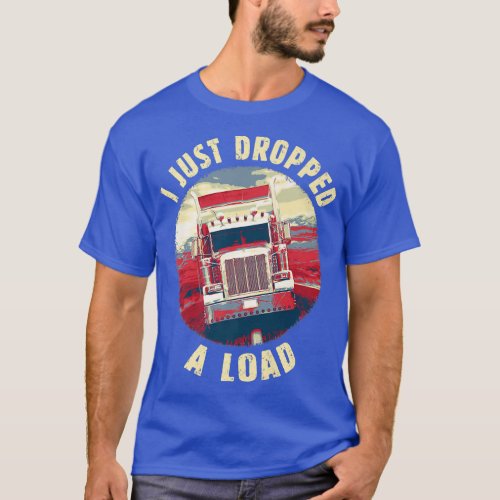 Vintage Big Rig Semi Trailer Truck Driver Funny Tr T_Shirt