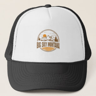 Vintage Big Sky, Montana Mountain Hiking Remembran Trucker Hat