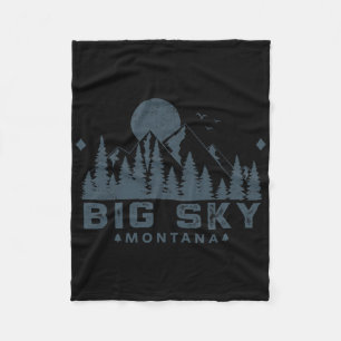Vintage Big Sky Montana Mt Ski Mountain Outdoor Va Fleece Blanket