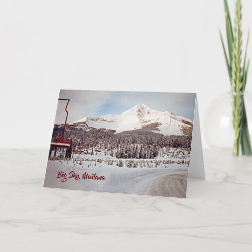 Vintage Big Sky Montana Ski Area Photo Card