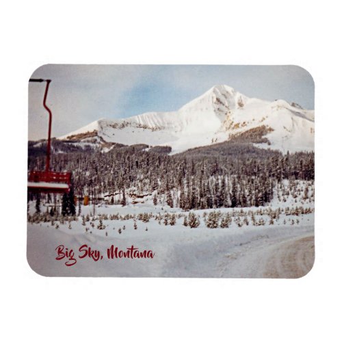 Vintage Big Sky Montana Ski Area Photo Magnet
