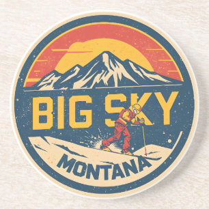 Vintage BIG SKY Montana Ski resort Bozeman mountai Coaster