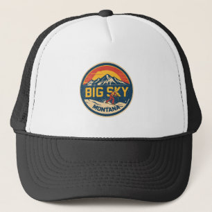 Vintage BIG SKY Montana Ski resort Bozeman mountai Trucker Hat